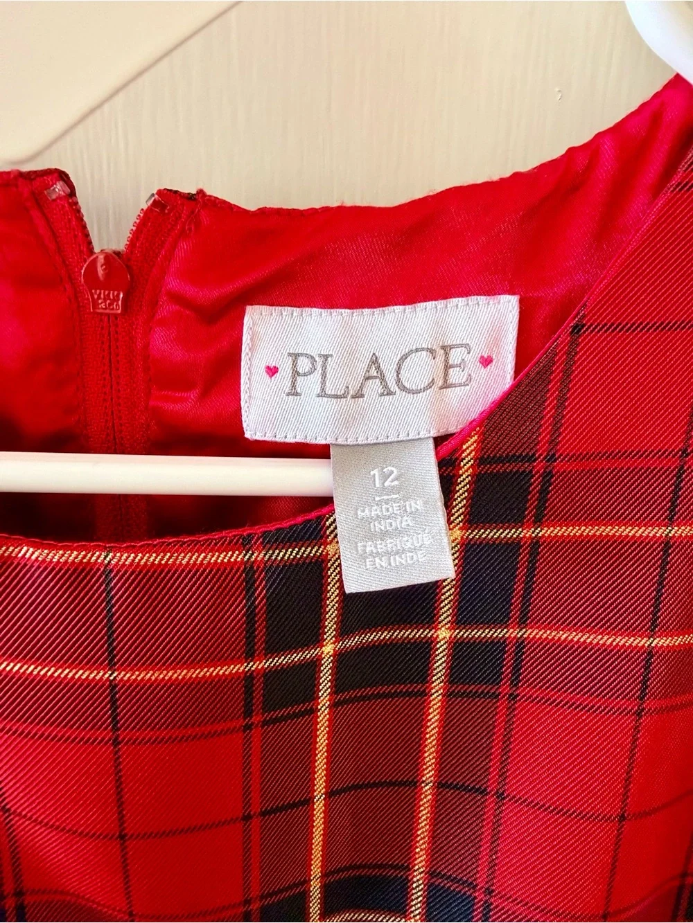 The Children's Place Red Plaid Holiday Dress Kids Size 12